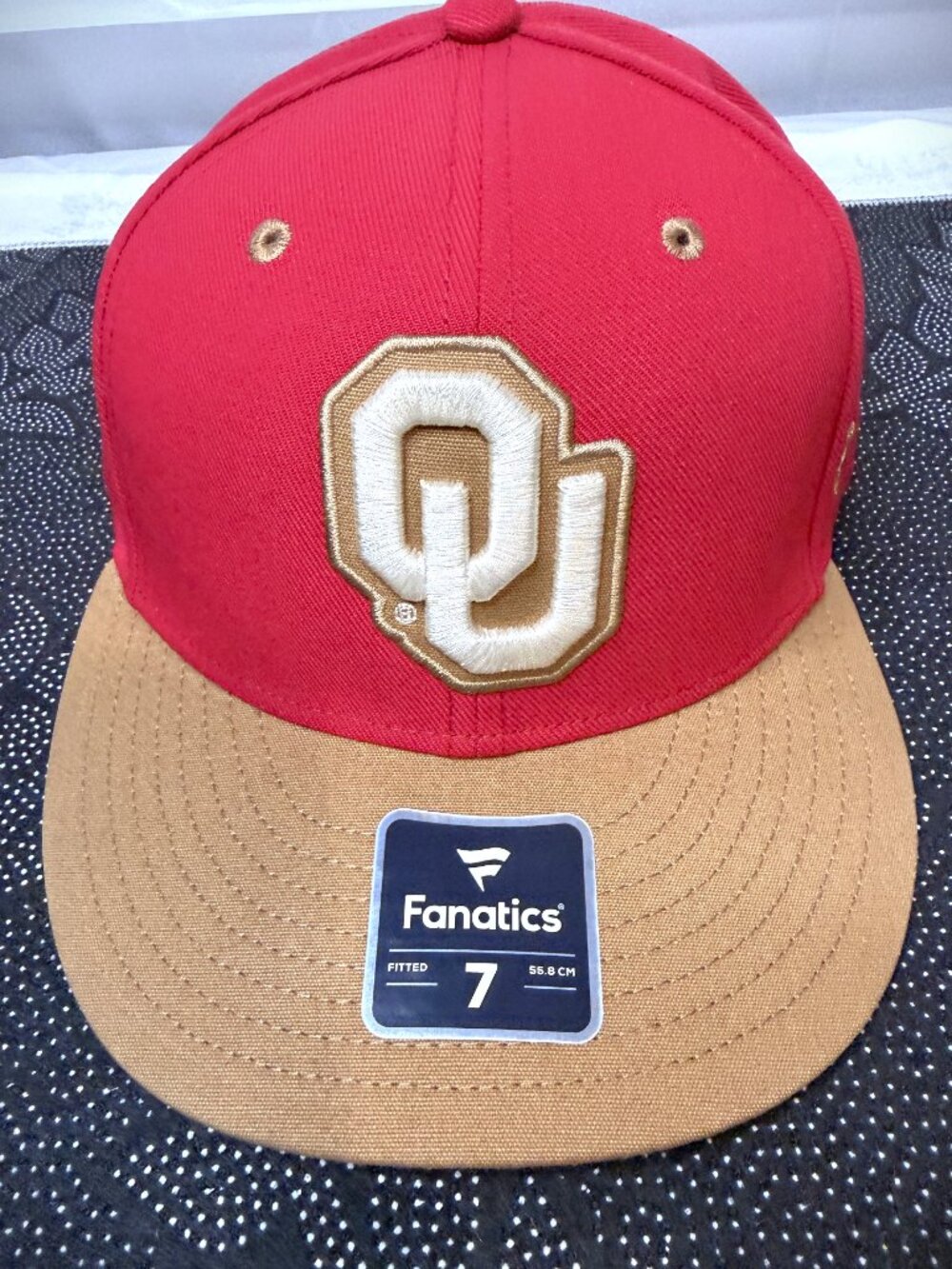 Fanatics University of Oklahoma Red/Tan Fitted Cap Size 7 NWT